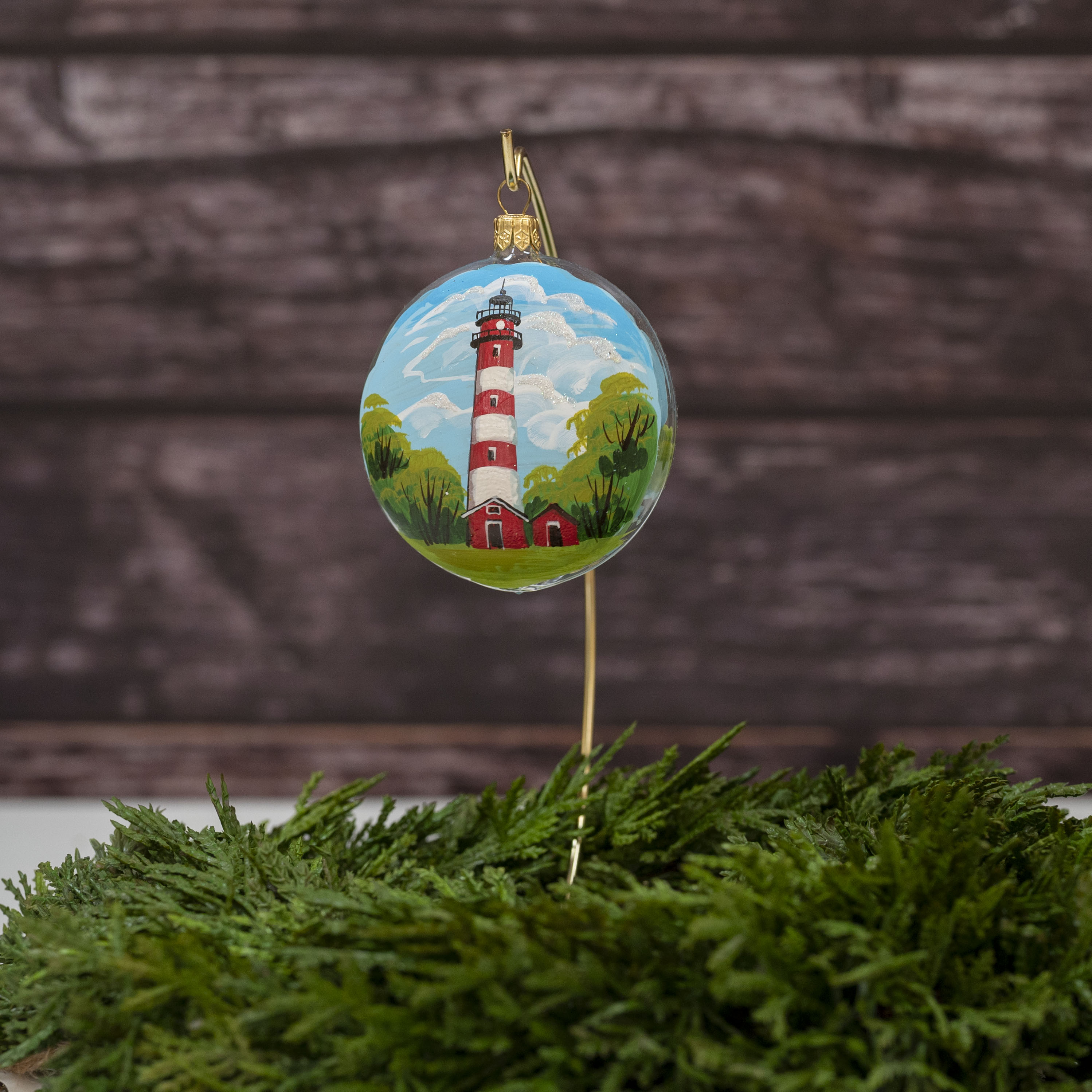 Assateague Lighthouse and Ponies Heirloom Ornament